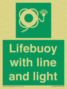 Lifebuoy with line and light